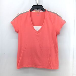 Be Inspired Shirt Women Size XL Coral Orange Short Sleeve V Neck Casual Top